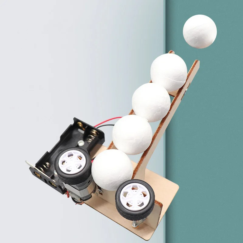 Science Diy Model - 電動ボールピッチングマシンキット DIY科学玩具 教育技術プロジェクト モデル玩具 ギフト用