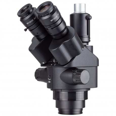 Amscope Microscope Stereo 7X-45X - Amscope-ステレオ三眼顕微鏡ヘッド,7x-45x,黒,対物レンズ焦点距離シミュレーター,ズーム,携帯電話修理装置