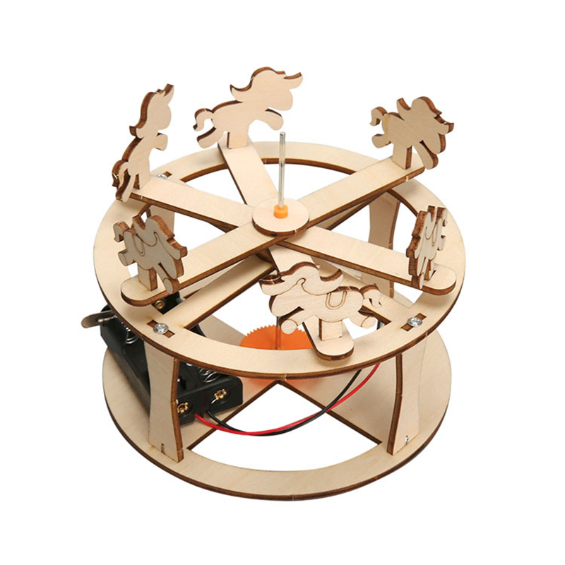 HUAHUA 自作メリーゴーランド教育玩具セット 3D木製パ - Science Toys Diy のレビューと価格