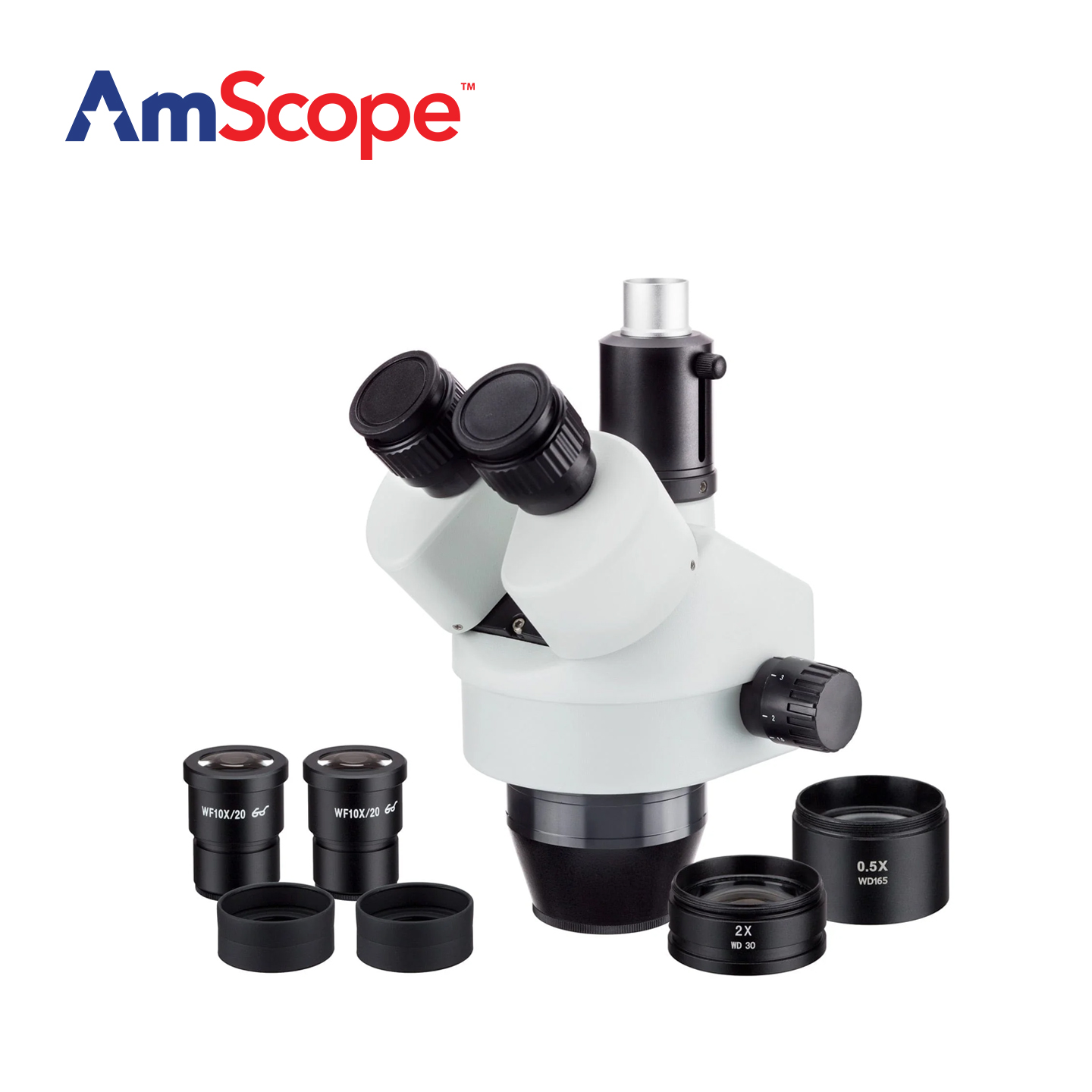 AmScope 7X-45X倍率三眼ズームステレオ顕微鏡ヘッ - Amscope Microscope Stereo 7X-45X のレビューと価格